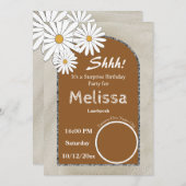 Boho & Silver Arche & White Daisy Birthday Party Kaart (Voorkant / Achterkant)