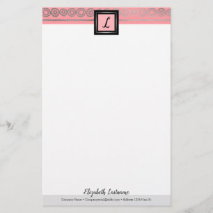 Boho Silver Lijst Initiaal & Name Monogram Station Briefpapier