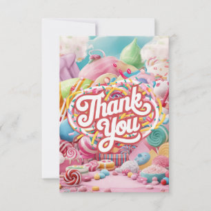 Boho Simple Candyland carte de remerciements