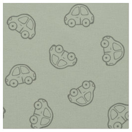 Boho Simple Cars Vehicle Modern Boy Sage Green Stof