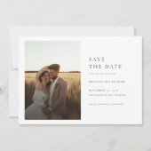 Boho Simple Elegant Photo Wedding Bewaar de datum Kaart (Voorkant)