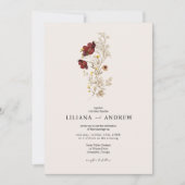 Boho Simple Fleur sauvage Faire-part de mariage (Devant)