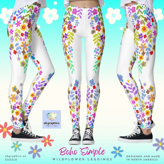 Boho Simple Fleur sauvage Leggings
