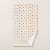 Boho Simple Modern Girly Neutral Polka Dot Beige (Serviette à main)