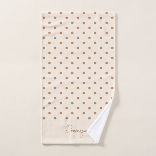 Boho Simple Modern Girly Neutral Polka Dot Beige (Serviette à main)