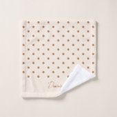 Boho Simple Modern Girly Neutral Polka Dot Beige (Gant de toilette)