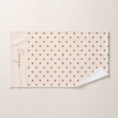 Boho Simple Modern Girly Neutral Polka Dot Beige (Serviette à main)