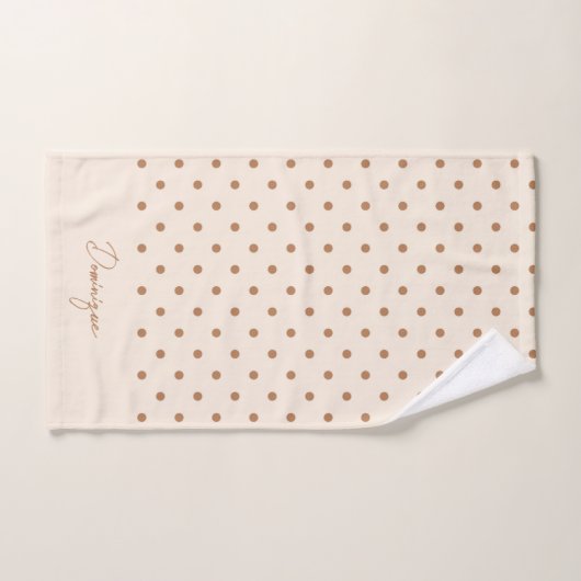 Boho Simple Modern Girly Neutral Polka Dot Beige (Serviette à main)