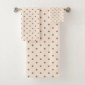 Boho Simple Modern Girly Neutral Polka Dot Beige Bad Handdoek (Insitu)