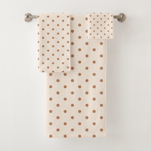 Boho Simple Modern Girly Neutral Polka Dot Beige Bad Handdoek (Insitu)