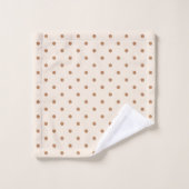 Boho simple moderne féminin neutre pois beige (Gant de toilette)