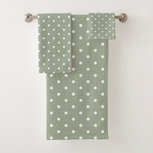 Boho Simple Moderne Neutre Vert Sauge à pois (En situation)