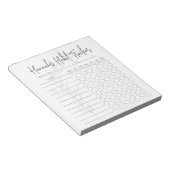 Boho Simple Script Weekly Habit Tracker Bloc-notes (Incliné)