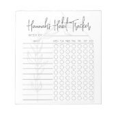 Boho Simple Script Weekly Habit Tracker Bloc-notes (Devant)