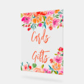 Boho sinaasappel bloemen wilde bloemen bruids gesc acryl bord (Hoek)