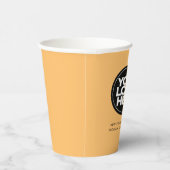 Boho Sinaasappel | Gepersonaliseerde Logo en tekst Papieren Bekers (Rechts)