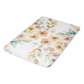  Boho Sinaasappel Roze Waterverf Wildbloemen Badmat (Gekanteld)