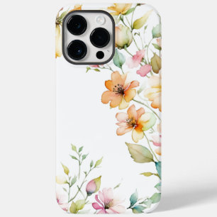  Boho Sinaasappel Roze Waterverf Wildbloemen Case-Mate iPhone 14 Pro Max Hoesje