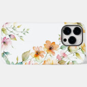 Boho Sinaasappel Roze Waterverf Wildbloemen Case-Mate iPhone Case (Achterkant (horizontaal))