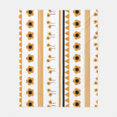 Boho Sinaasappel Tropische Bloemen Botanische Zome Fleece Deken (Voorkant)