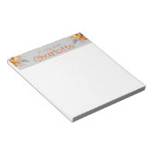 Boho  sinaasappel zonnebloem waterverf grijs notitieblok (Schuin)