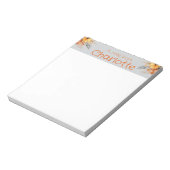 Boho  sinaasappel zonnebloem waterverf grijs notitieblok (Gedraaid)