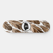 Boho Skateboard - Aangepaste Monogram met Bruin (Horizontaal)