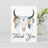 Boho Skull Dank je Flat Kaart (Staand voorkant)