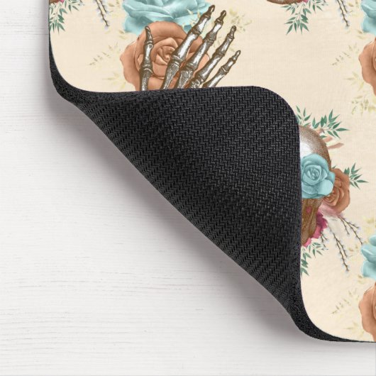 Boho Skull en Skeleton met Rozen Muismat (Hoek)