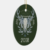 Boho Skull Keepslag Jaar Keramisch Ornament (Rechts)