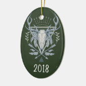 Boho Skull Keepslag Jaar Keramisch Ornament (Links)