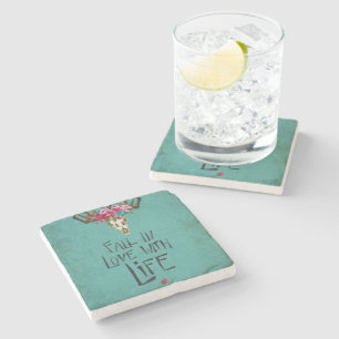 Boho Skull Love Life Stenen Onderzetter