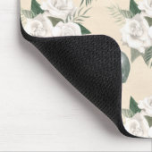 Boho Skull met witte rozen Muismat (Hoek)