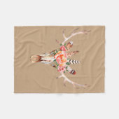 BoHo Skull Waterverf Aangepaste rugzak Fleece Deken (Voorkant (Horizontaal))