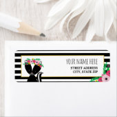 Boho Skunk Floral Stripes Baby shower Etiket (Insitu)