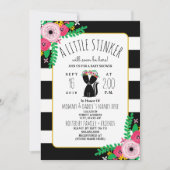Boho Skunk Little Stinker Baby shower Invitation (Devant)