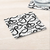 Boho-slangen Vierkante Kartonnen Onderzetter (Schuin)