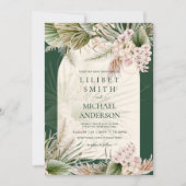 Boho Smaragdgroene Pampasgras Bruiloft (Voorkant)