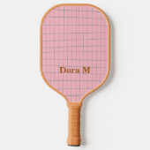 Boho Smiley Goede Vibes Caramel Roze Aangepaste Na Pickleball Paddle (Achterkant)