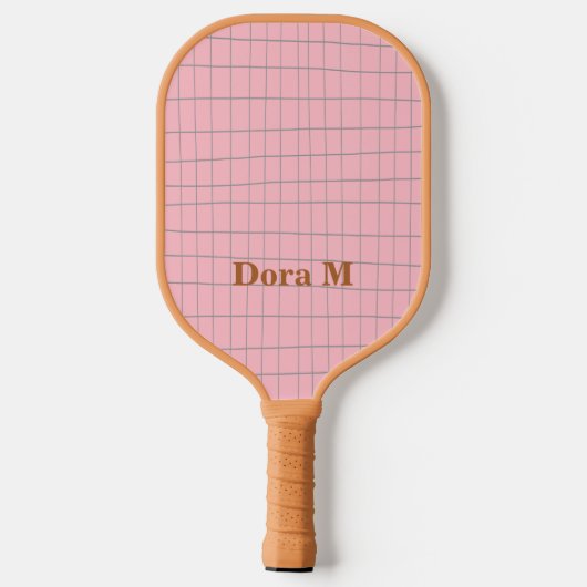 Boho Smiley Goede Vibes Caramel Roze Aangepaste Na Pickleball Paddle (Achterkant)