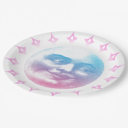 Boho Smiling Moon Papieren Bordje (Gekanteld)