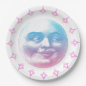 Boho Smiling Moon Papieren Bordje (Voorkant)