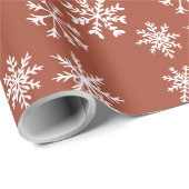 Boho sneeuwvlokken illustreren kerstpatroon cadeaupapier (Rol Hoek)