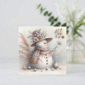 Boho Sneeuwvrouw Vrolijk Kerstfeest Feestdagenkaart (Staand voorkant)