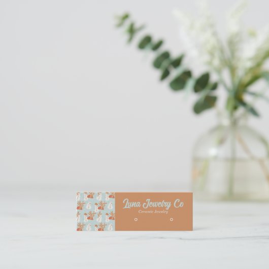 Boho Snowmen Bijoux Carte de visite (Debout devant)