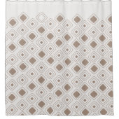 Boho Soft Neutral Tribal Geometrisch Azteeks Patro Douchegordijn (Voorkant)