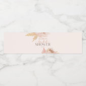 Boho Soft Pink Floral Flowers Vrijgezellenfeest Waterfles Etiket (Enkel label)