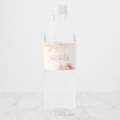 Boho Soft Pink Floral Flowers Vrijgezellenfeest Waterfles Etiket (Voorkant)