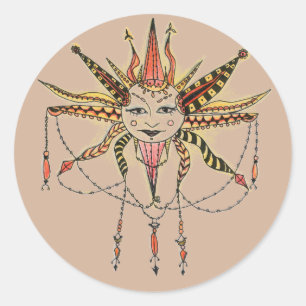 Boho Soleil Ronde Sticker