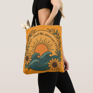 Boho Soleil & Vagues – Art Floral Sac Fourre-Tout